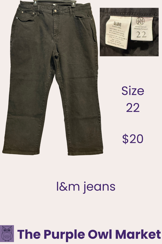 l&M Black Straight Leg Jeans